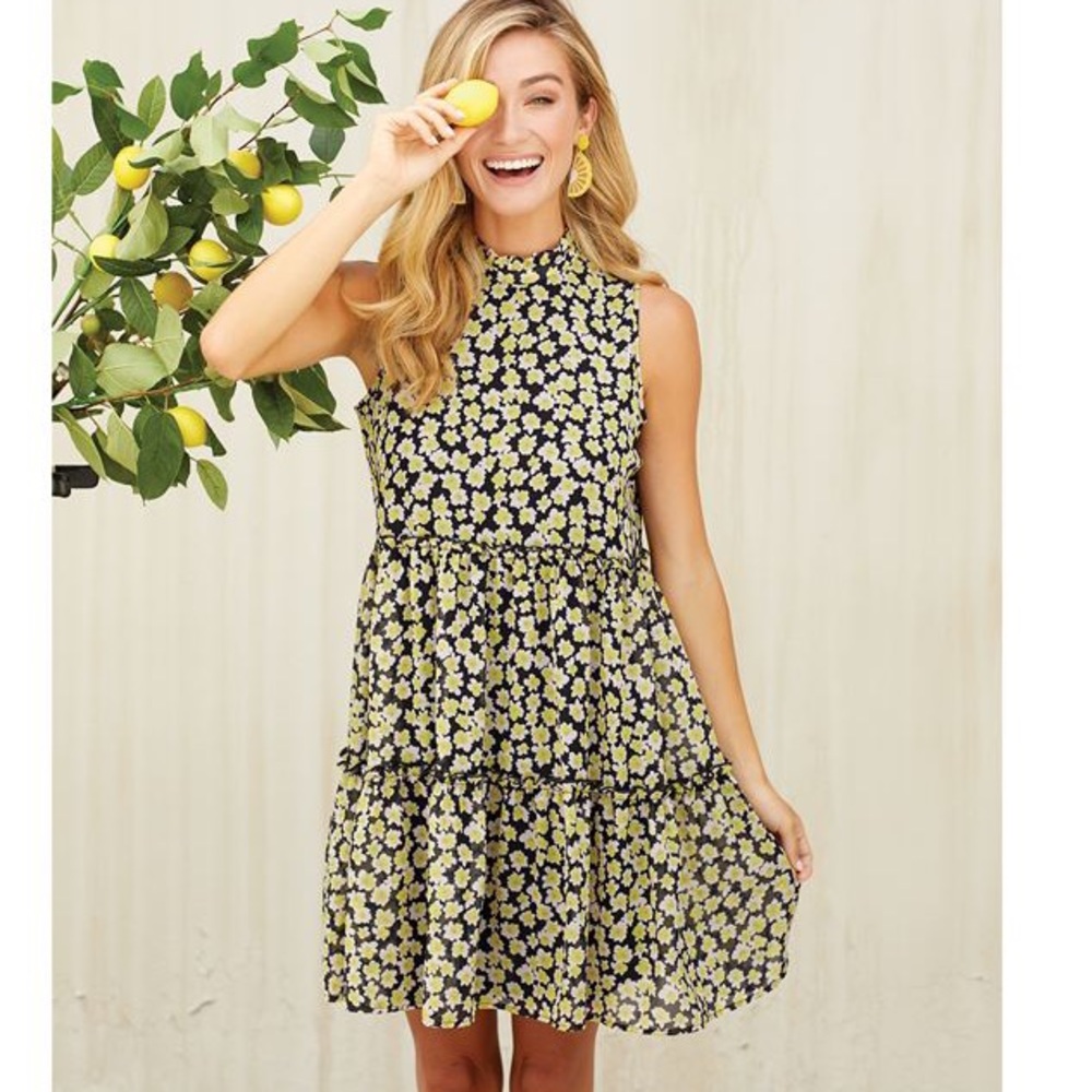 Mud Pie Floral Tiered Sleeveless Dress
